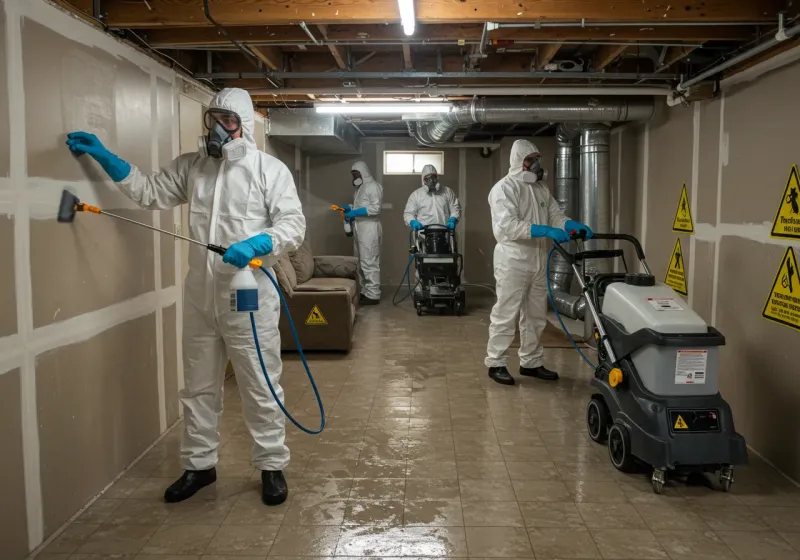 Basement Moisture Removal and Structural Drying process in South Corning, NY